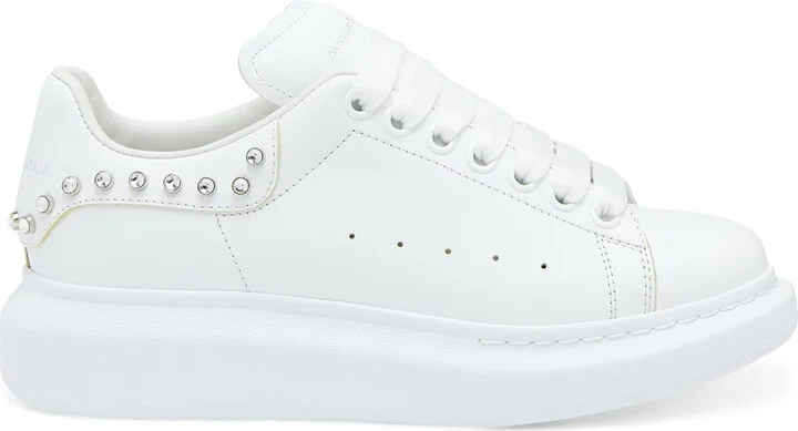 McQueen Leather Studded Sprint Runner Sneakers