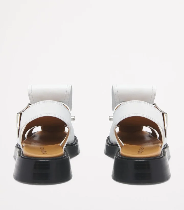 McQueen Leather T-Bar Caged Sandals - Image 2