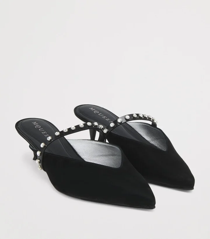 McQueen Nylon Revel Heeled Mules 50 - Image 2