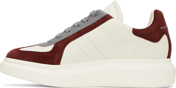 McQueen Off-White & Burgundy Oversized Retro Sneakers - Image 3
