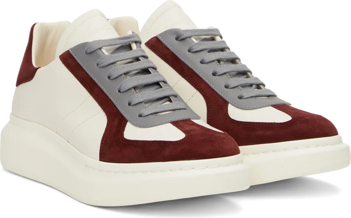 McQueen Off-White & Burgundy Oversized Retro Sneakers - Image 4