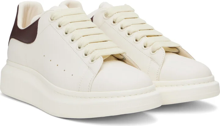 McQueen Off-White & Burgundy Oversized Sneakers - Image 4