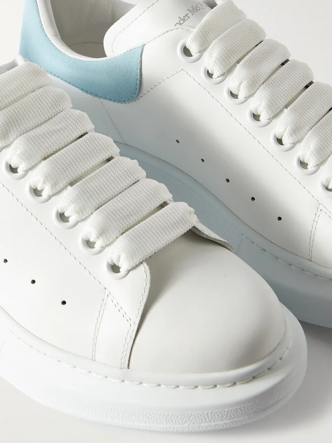 MCQUEEN - Suede-trimmed Leather Exaggerated-sole Sneakers - White - Image 4