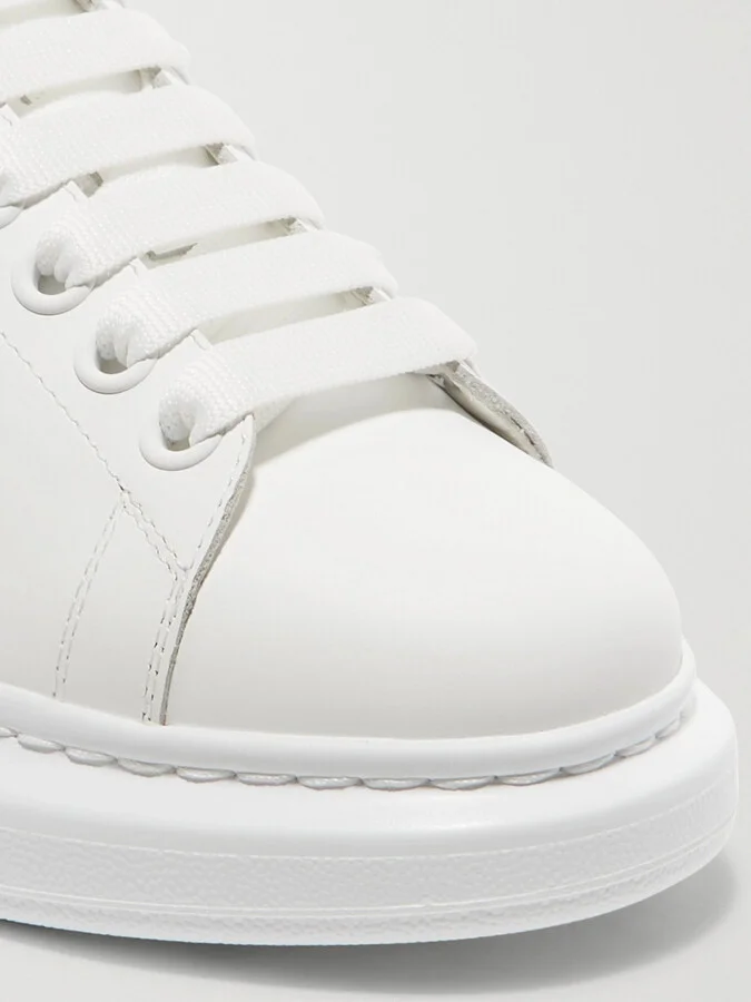 MCQUEEN - Suede-trimmed Leather Exaggerated-sole Sneakers - White - Image 4