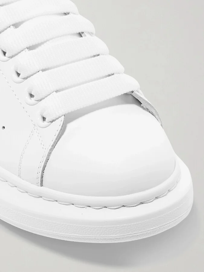 MCQUEEN - Suede-trimmed Leather Exaggerated-sole Sneakers - White - Image 4