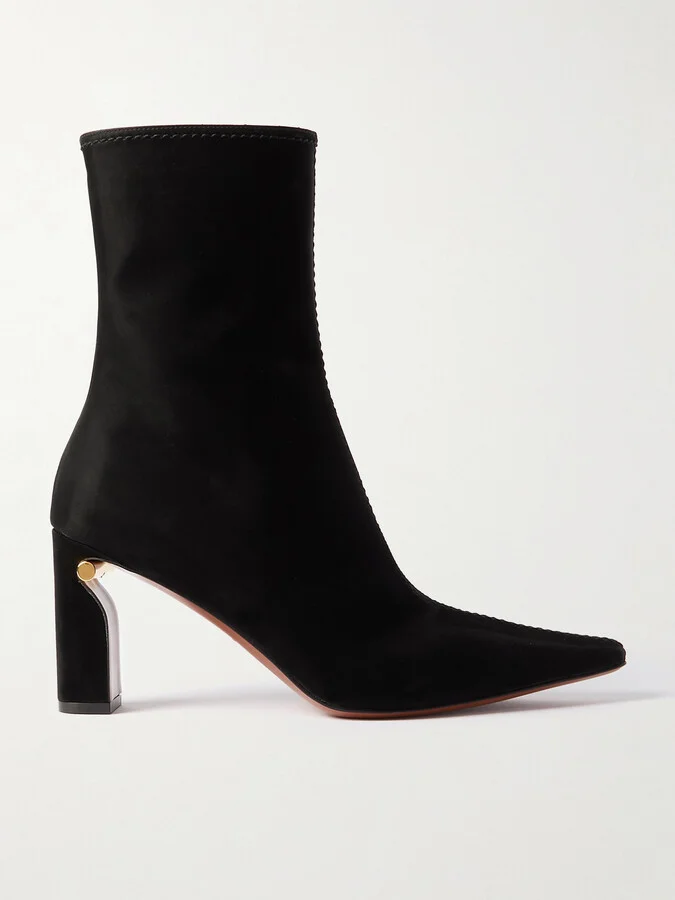 MCQUEEN - T-bar Suede Ankle Boots - Black