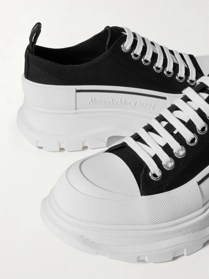 MCQUEEN - Tread Slick Canvas Exaggerated-sole Sneakers - Black - Image 4
