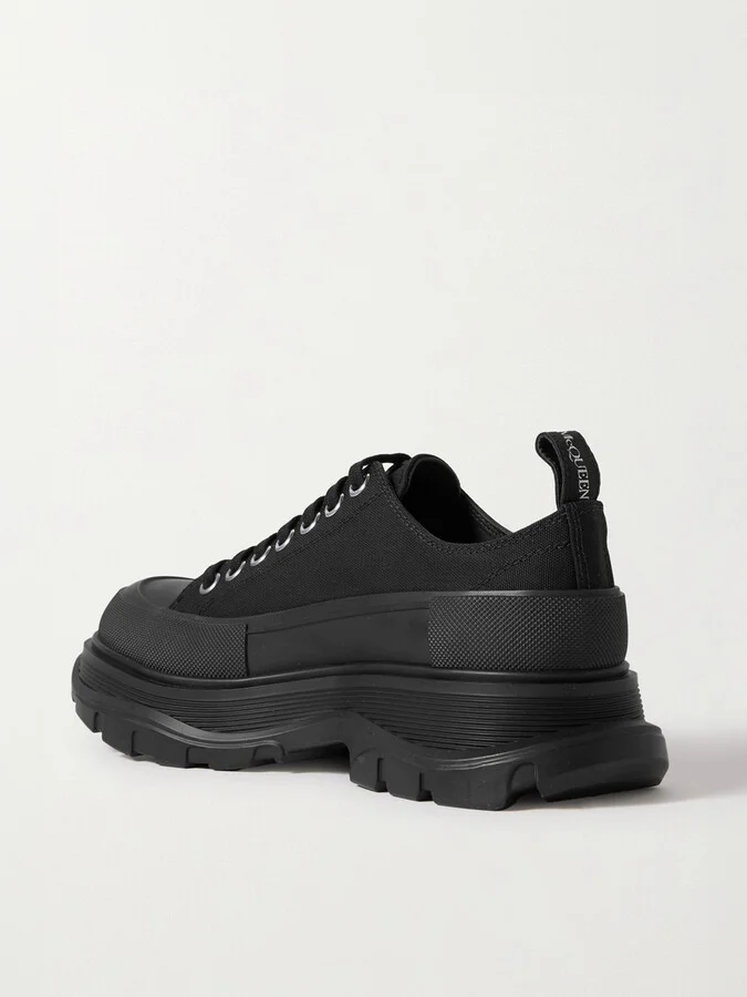 MCQUEEN - Tread Slick Canvas Exaggerated-sole Sneakers - Black - Image 3