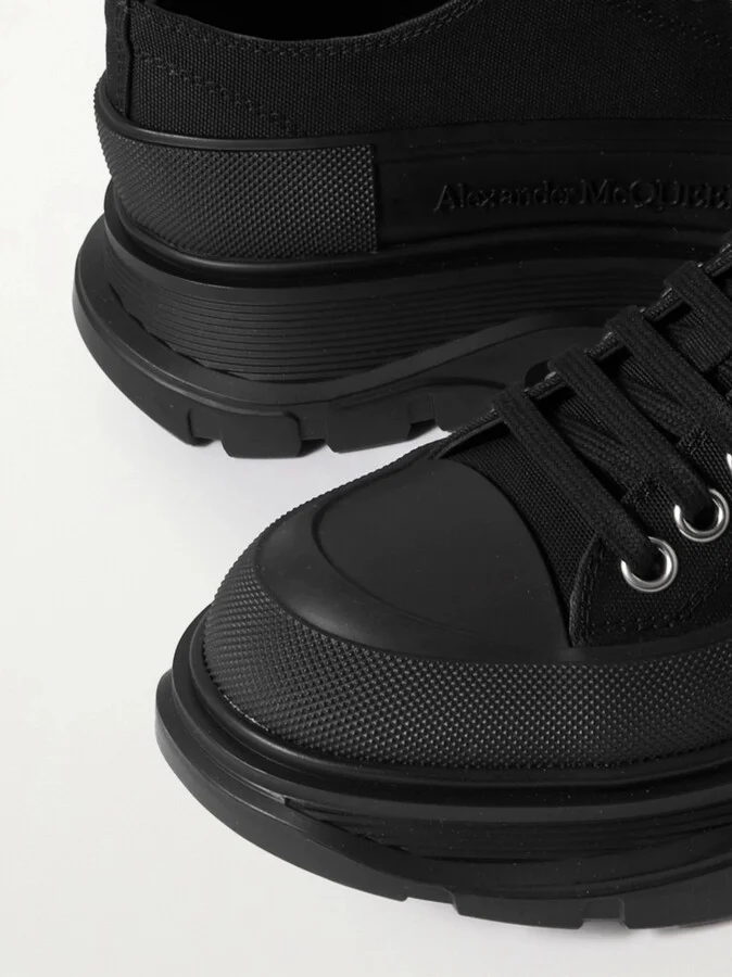 MCQUEEN - Tread Slick Canvas Exaggerated-sole Sneakers - Black - Image 4