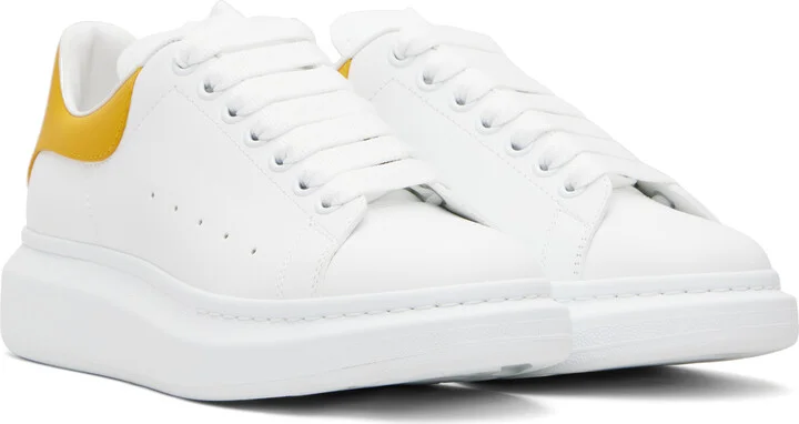 McQueen White & Yellow Oversized Sneakers - Image 4