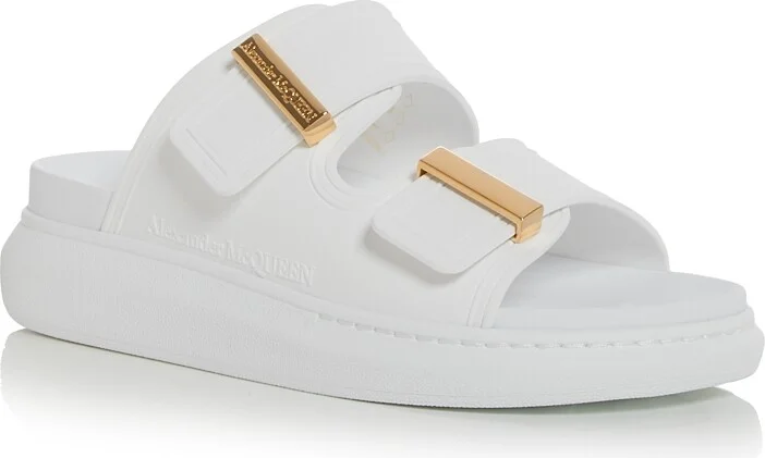 McQueen Women's Leather Slide Sandals