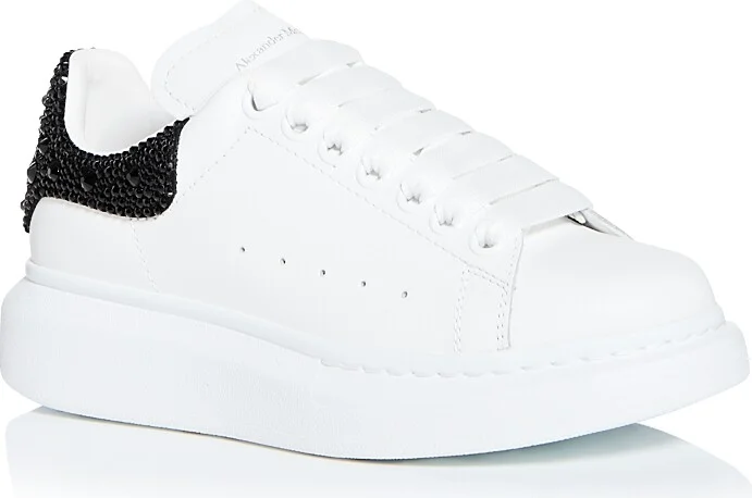McQueen Women's Oversized Crystal Embellished Heel Sneakers
