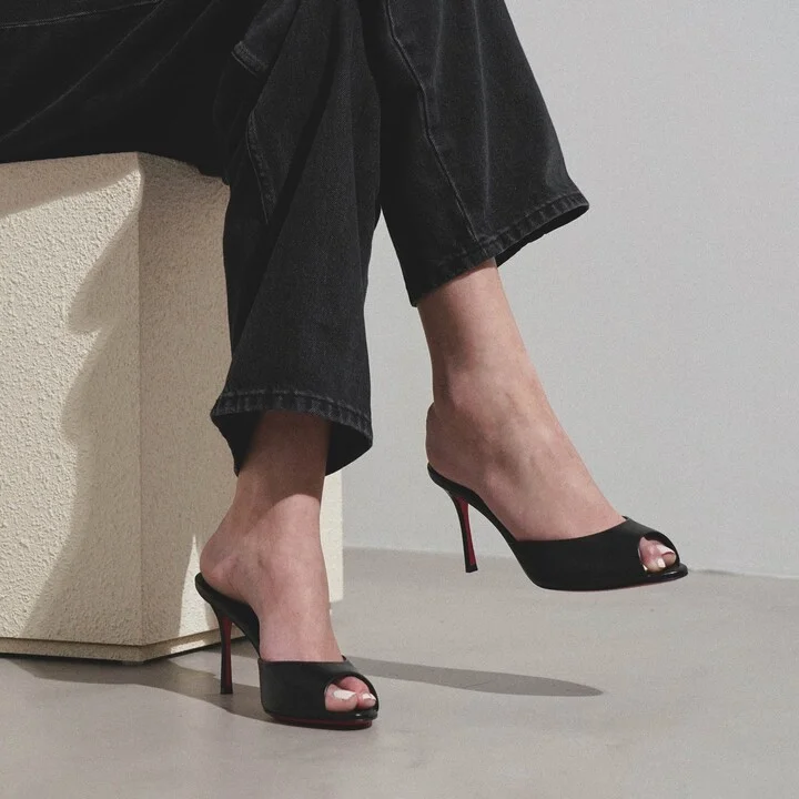 Me Dolly 85 black leather mules - Image 6