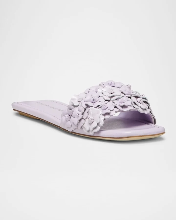 Meadow Flower Leather Slides - Image 4