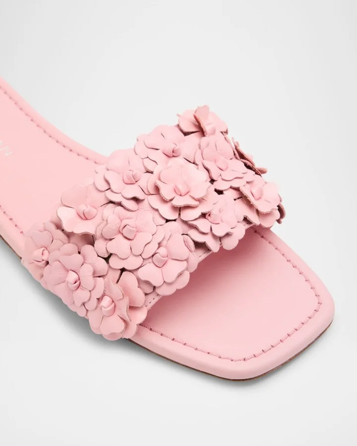 Meadow Flower Leather Slides - Image 6
