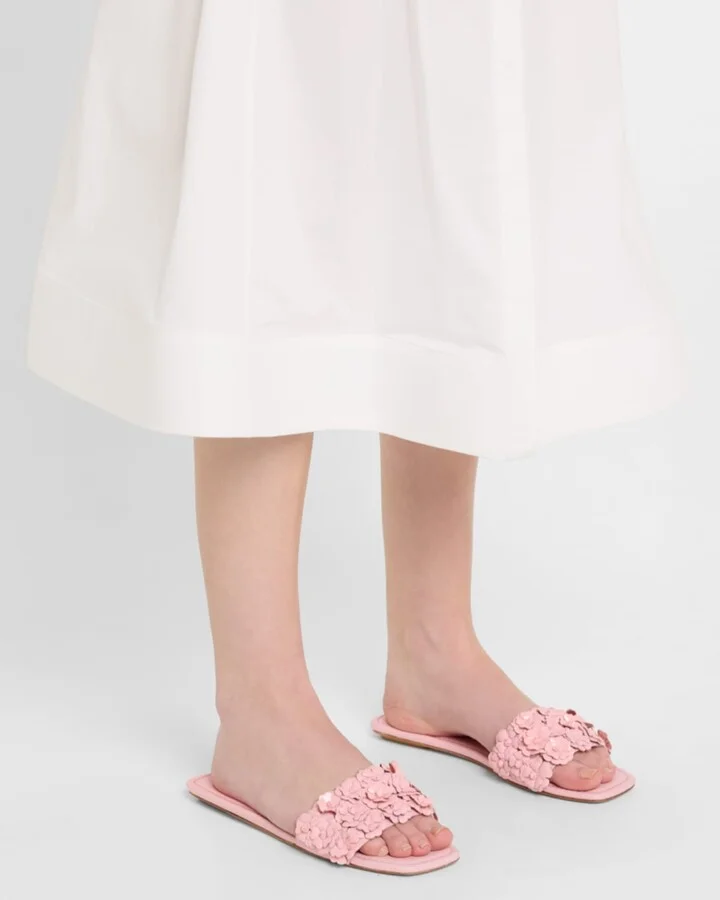 Meadow Flower Leather Slides - Image 7