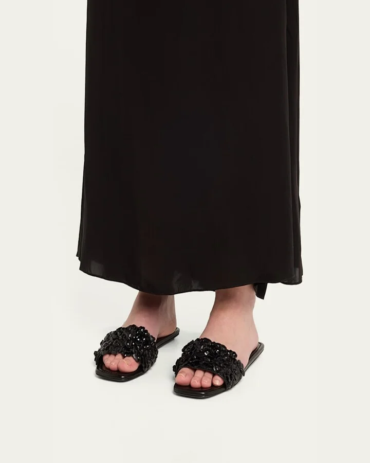 Meadow Flower Leather Slides - Image 3