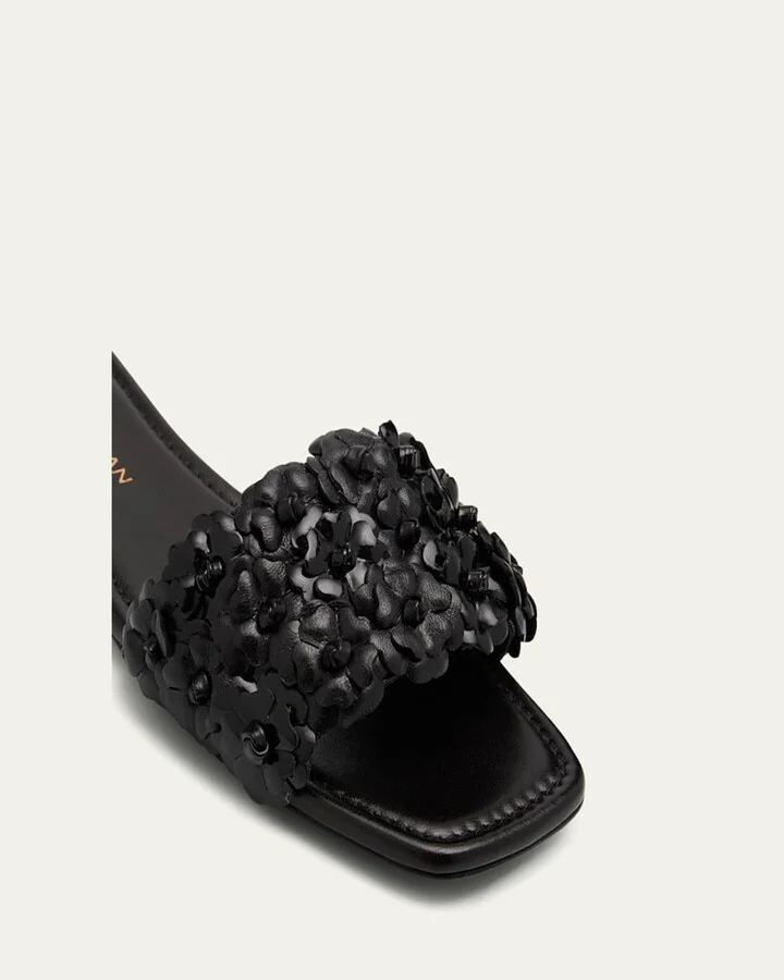 Meadow Flower Leather Slides - Image 6