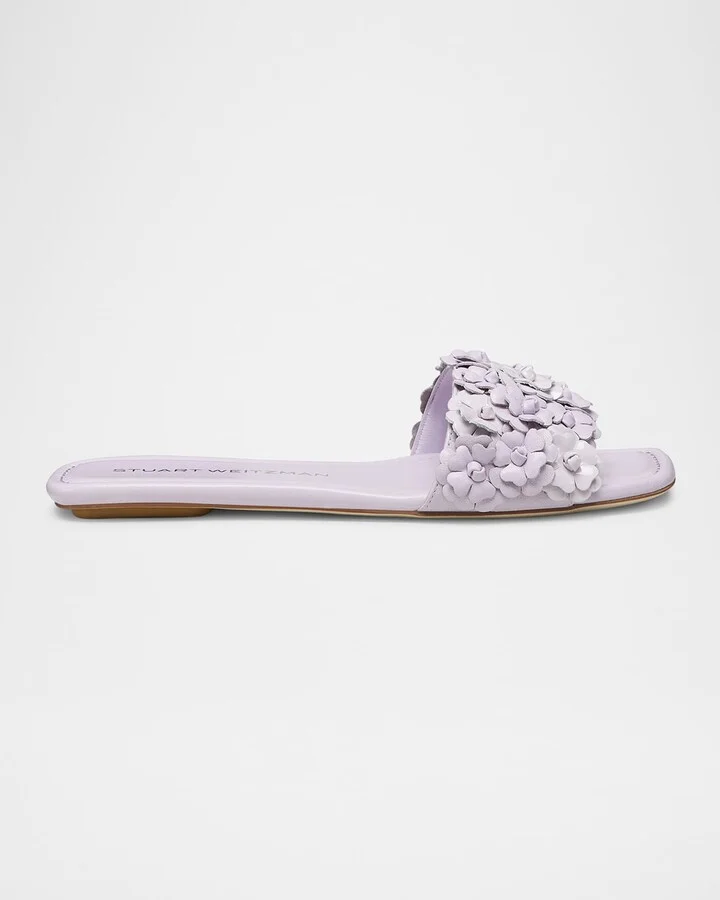 Meadow Flower Leather Slides