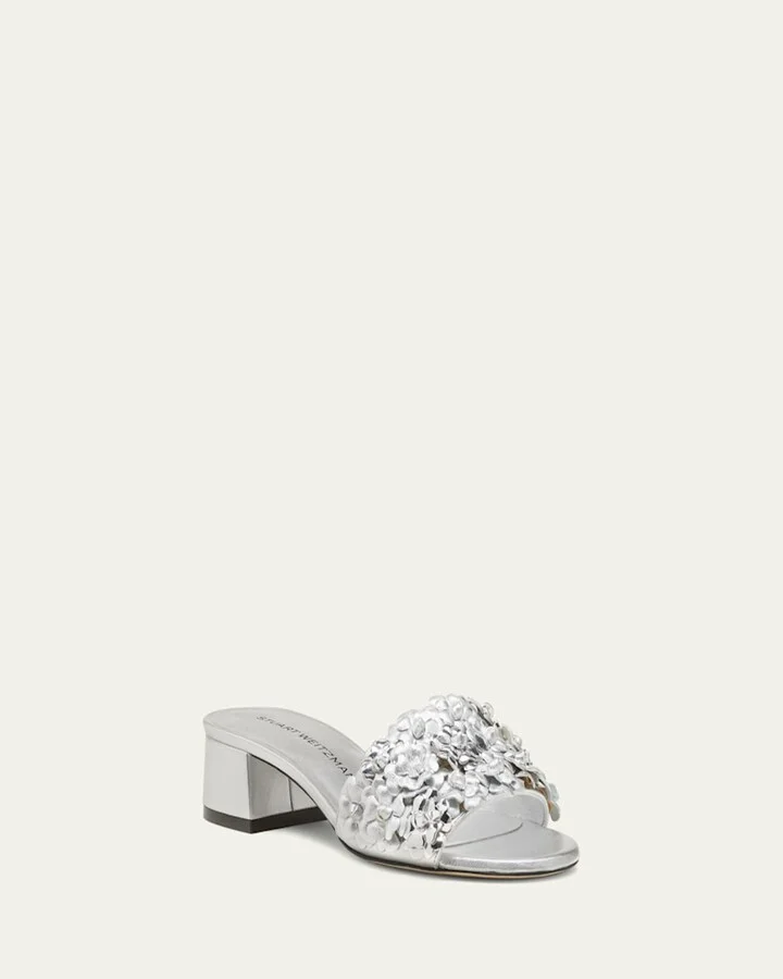 Meadow Metallic Leather Flower Sandals - Image 2