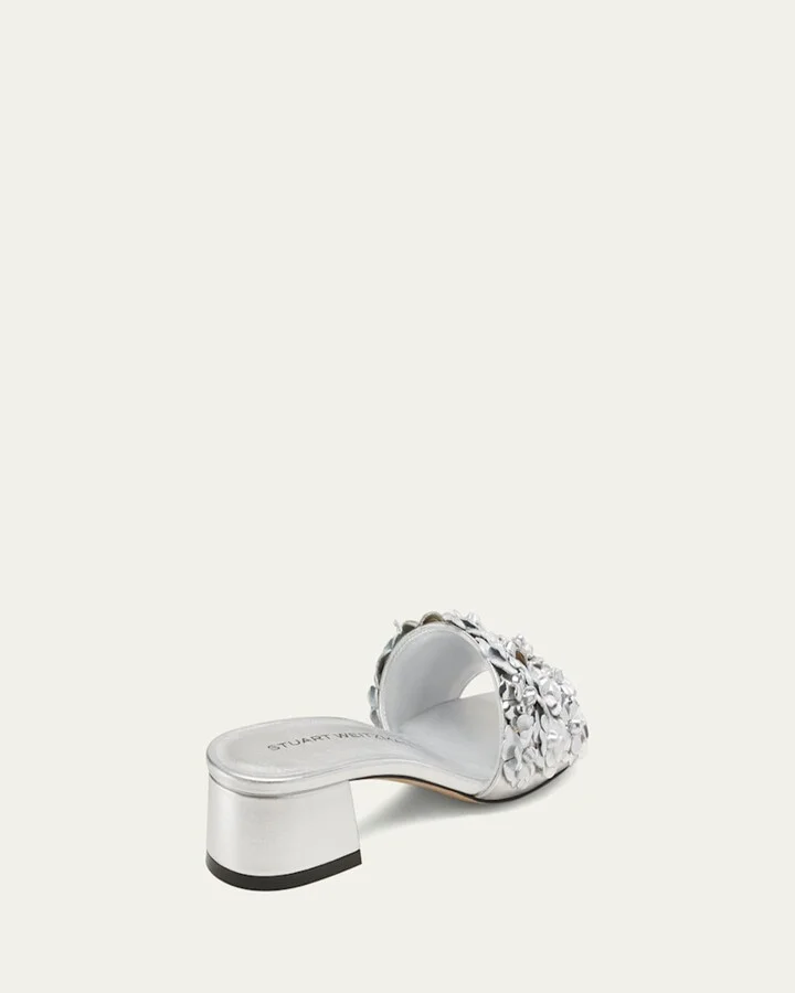Meadow Metallic Leather Flower Sandals - Image 3