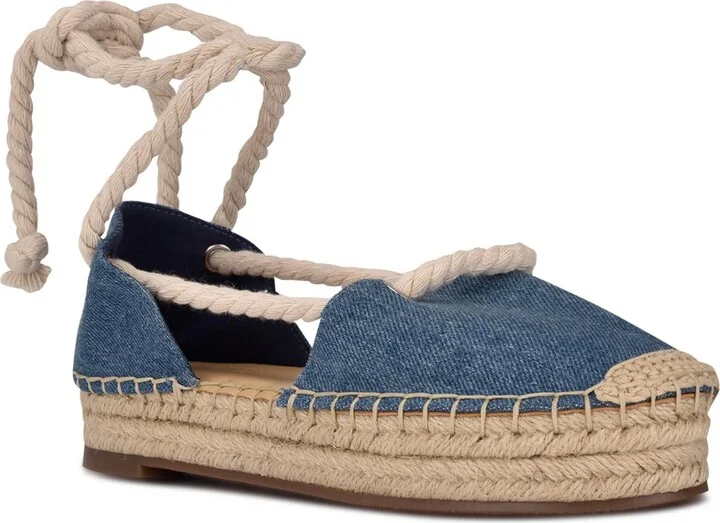 Meaks 7 Womens Canvas Ankle Tie Platform Sandals
