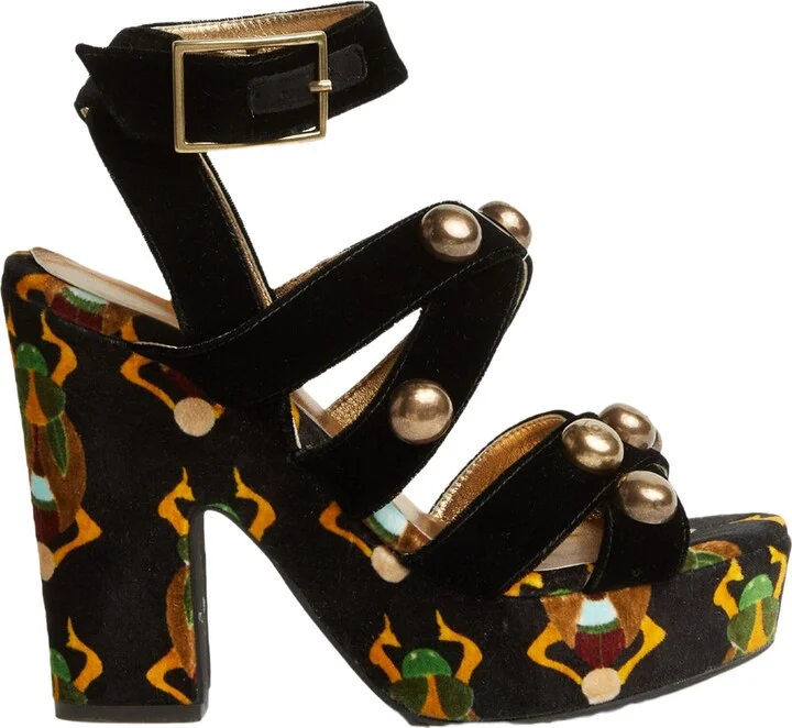 Medal Wedge (With Studs) Scarab Black