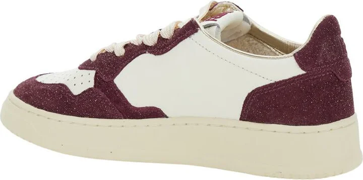 'Medalist' Bordeaux Low Top Sneakers With Logo Detail In Leather And Suede Woman - Image 3