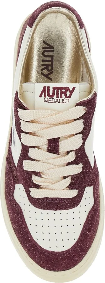 'medalist' Bordeaux Low Top Sneakers With Logo Detail In Leather And Suede Woman - Image 4