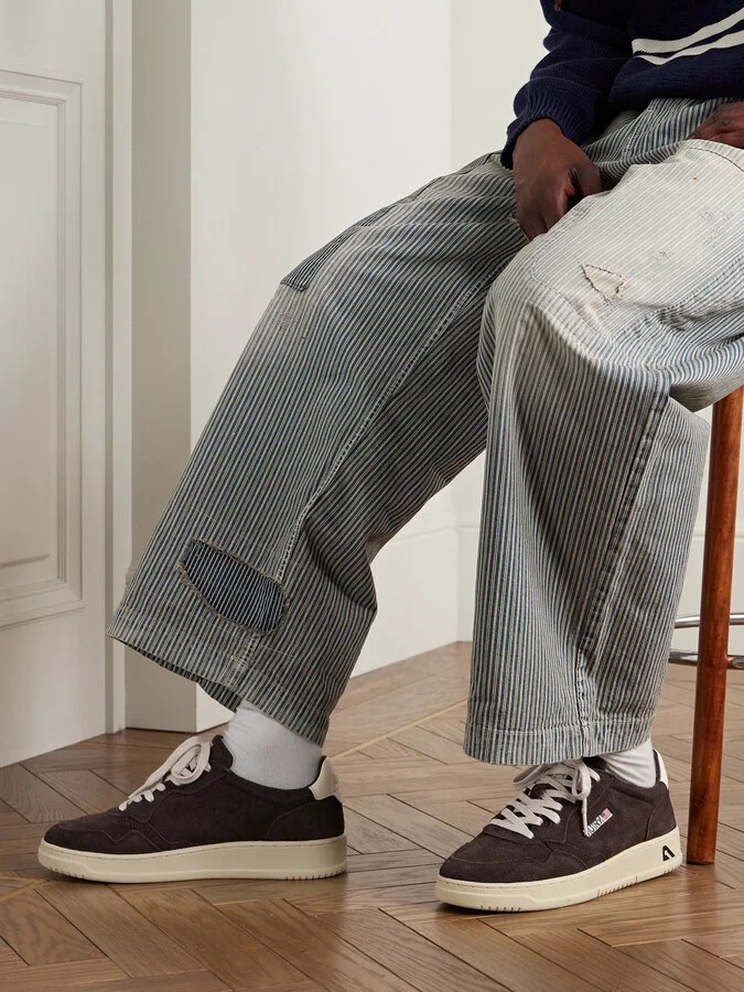 Medalist Leather-Trimmed Suede Sneakers - Image 2