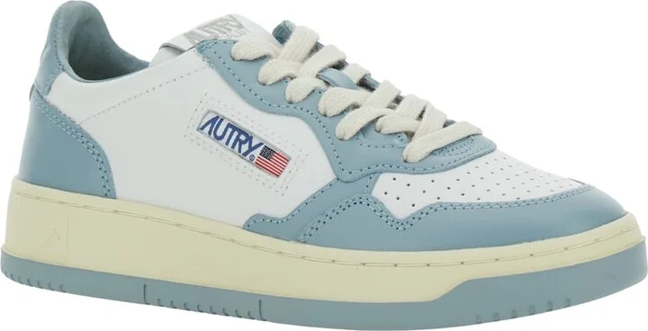 'medalist' Light-blue Low Top Sneakers With Logo Patch In Leather Woman - Image 2