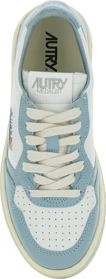 'medalist' Light-blue Low Top Sneakers With Logo Patch In Leather Woman - Image 4