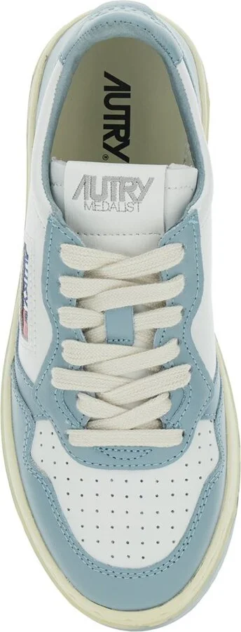 'Medalist' Light-Blue Low Top Sneakers With Logo Patch In Leather Woman - Image 4