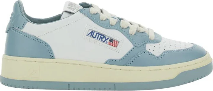 'Medalist' Light-Blue Low Top Sneakers With Logo Patch In Leather Woman