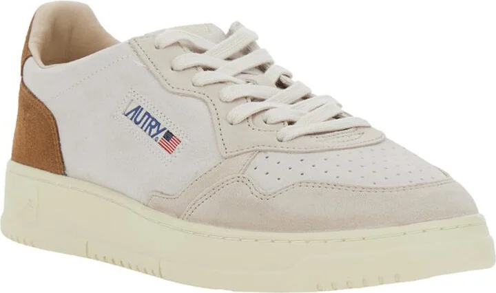 'Medalist Low' Beige Sneaker With Contrasting Back Patch In Leathe Man - Image 2