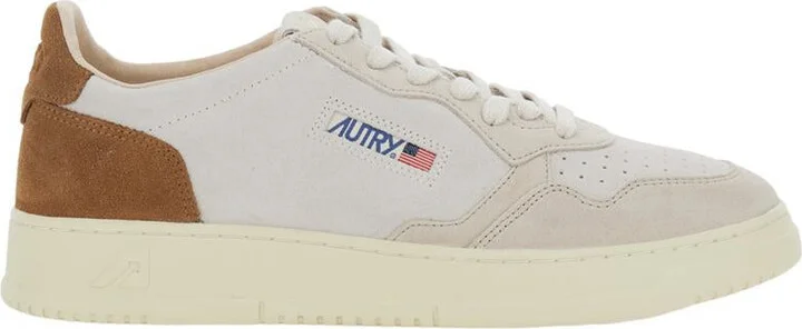 'Medalist Low' Beige Sneaker With Contrasting Back Patch In Leathe Man