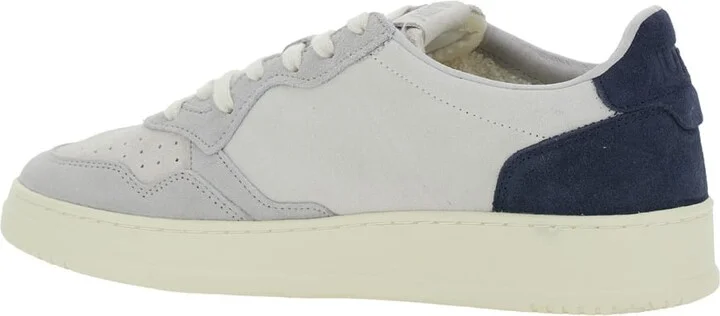 'medalist Low' Blue Sneaker With Contrasting Back Patch In Leather And Suede Man - Image 3