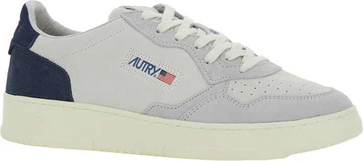 'Medalist Low' Blue Sneaker With Contrasting Back Patch In Leather And Suede Man - Image 2