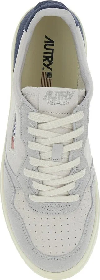 'Medalist Low' Blue Sneaker With Contrasting Back Patch In Leather And Suede Man - Image 4
