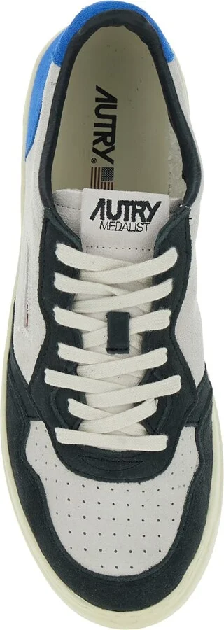'medalist Low' Blue Sneakers With Contrasting Heel And Inserts In Suede Man - Image 4