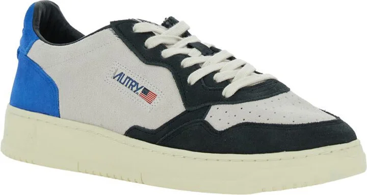 'Medalist Low' Blue Sneakers With Contrasting Heel And Inserts In Suede Man - Image 2
