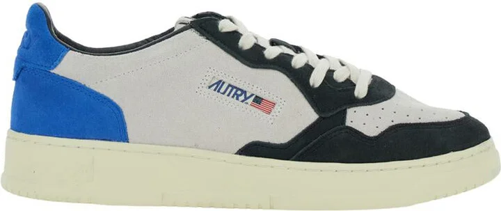 'Medalist Low' Blue Sneakers With Contrasting Heel And Inserts In Suede Man