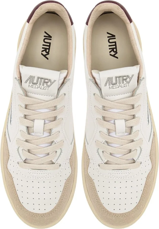 Medalist Low Leat Suede Wht Burgund - Image 5