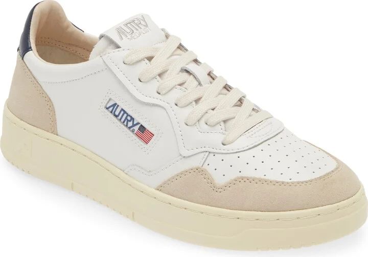 Leather/ Suede White/ Blue