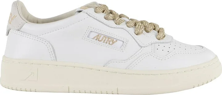 Medalist Low Sneakers With Beige Suede Heel