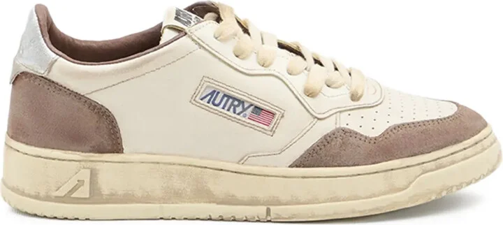 Medalist Low suede-insert leather sneakers
