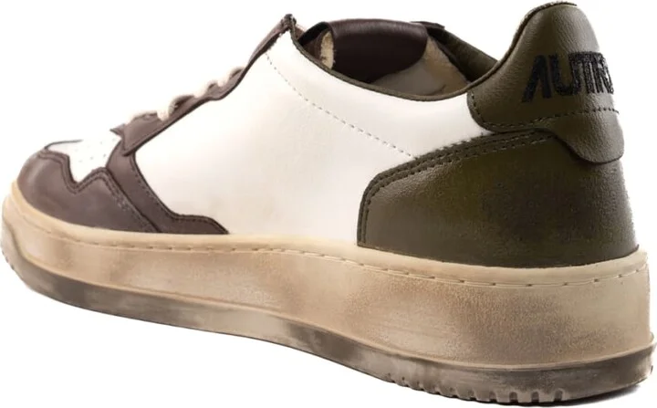 Medalist Low Super Vintage Sneakers In White/military/brown Leather - Image 2