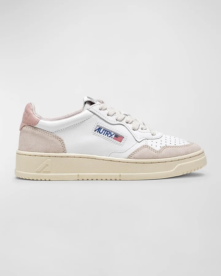 Medalist Low-Top Mixed Leather Sneakers