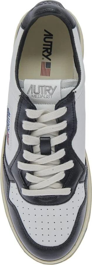 'Medalist Low-Top' White And Black Sneakers With Side Logo In Leather Man - Image 3