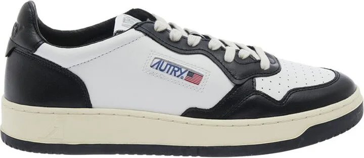 'Medalist Low-Top' White And Black Sneakers With Side Logo In Leather Man - Image 4